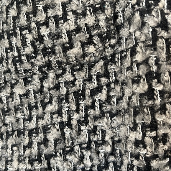 Secret Label tweet open front fringe black gray grey blazer jacket size small - Picture 3 of 15